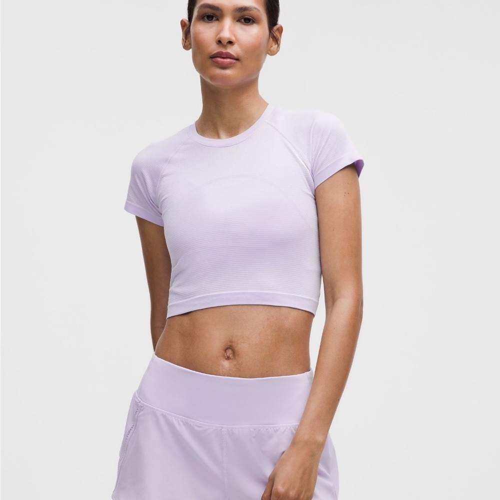 Lululemon Lavender Frost Swiftly Tech Cropped Short-Sleeve